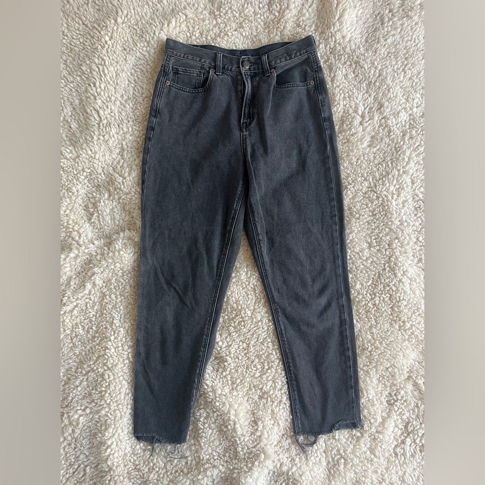 American Eagle Mom Jeans Black Denim Jeans Size 4 Short
